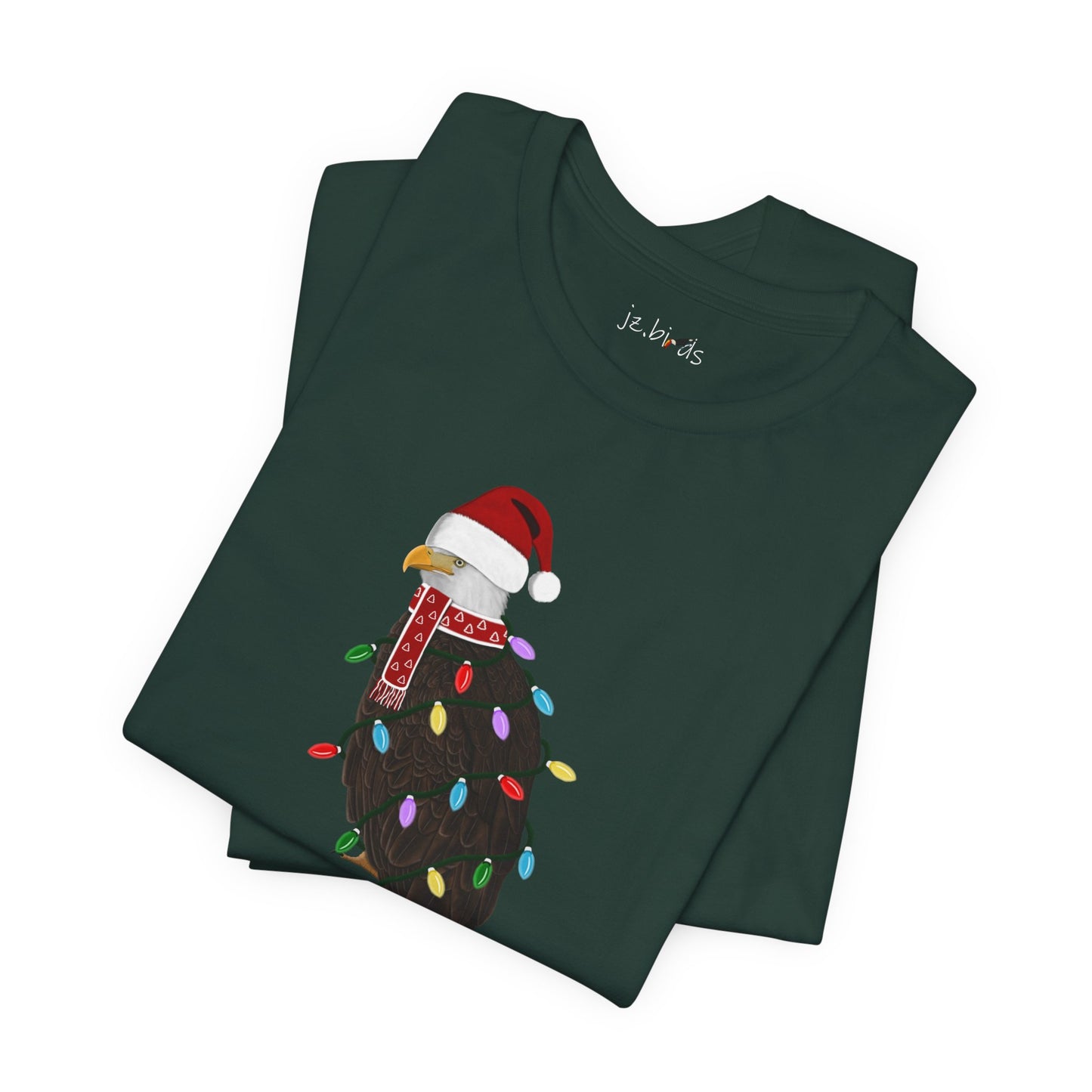 Bald Eagle with Fairy Lights Christmas Bird T-Shirt