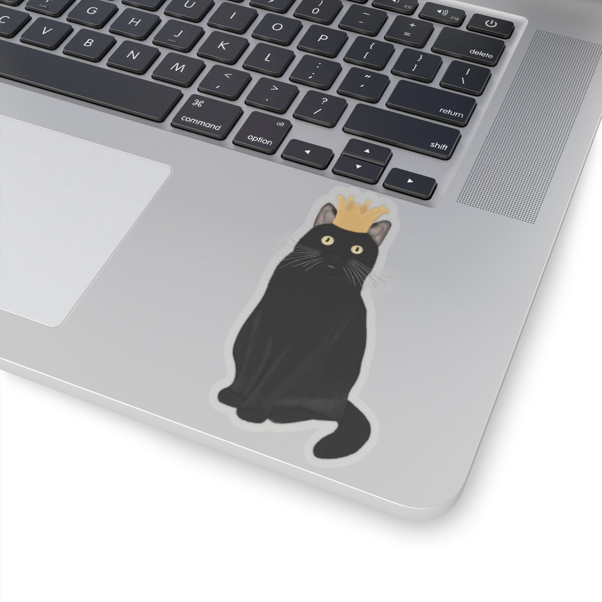 Black Cat with Crown Cat Lover Sticker