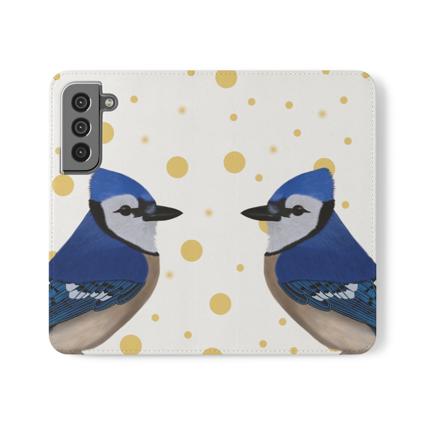 Blue Jay Bird Art Phone Flip Case