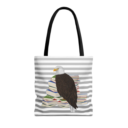 bald eagle bird books tote bag