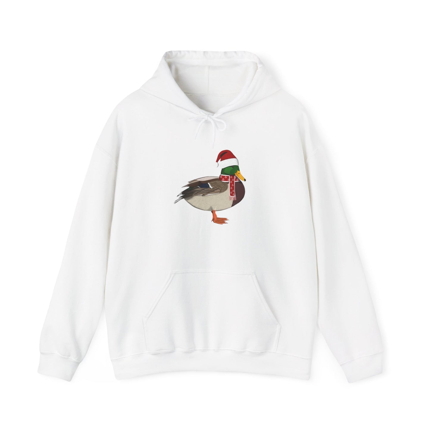 Mallard Christmas Bird with Santa Hat Birdwatcher Birdlover Hoodie