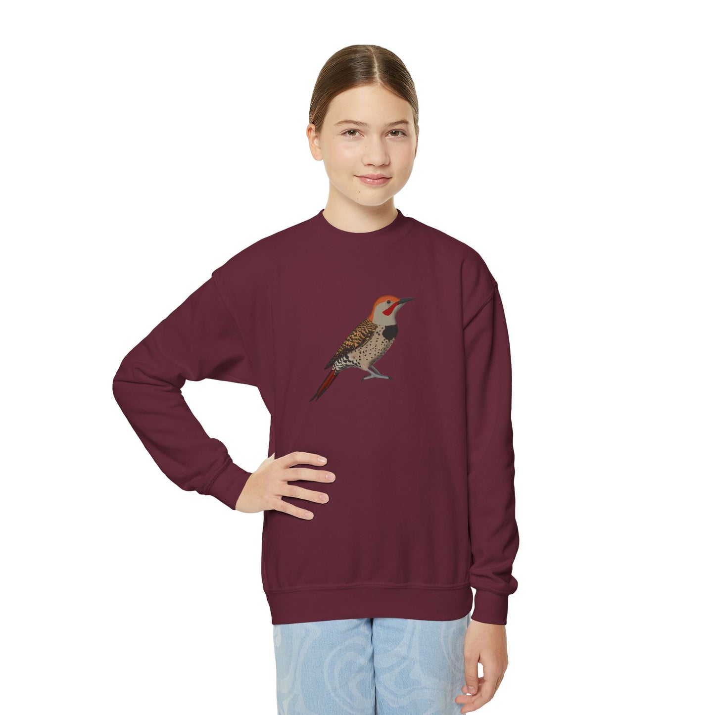 Northern Flicker Bird Birdwatching Youth Crewneck Sweatshirt