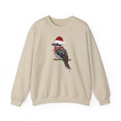 Kookaburra with Fairy Lights Santa Claus Christmas Bird Sweatshirt