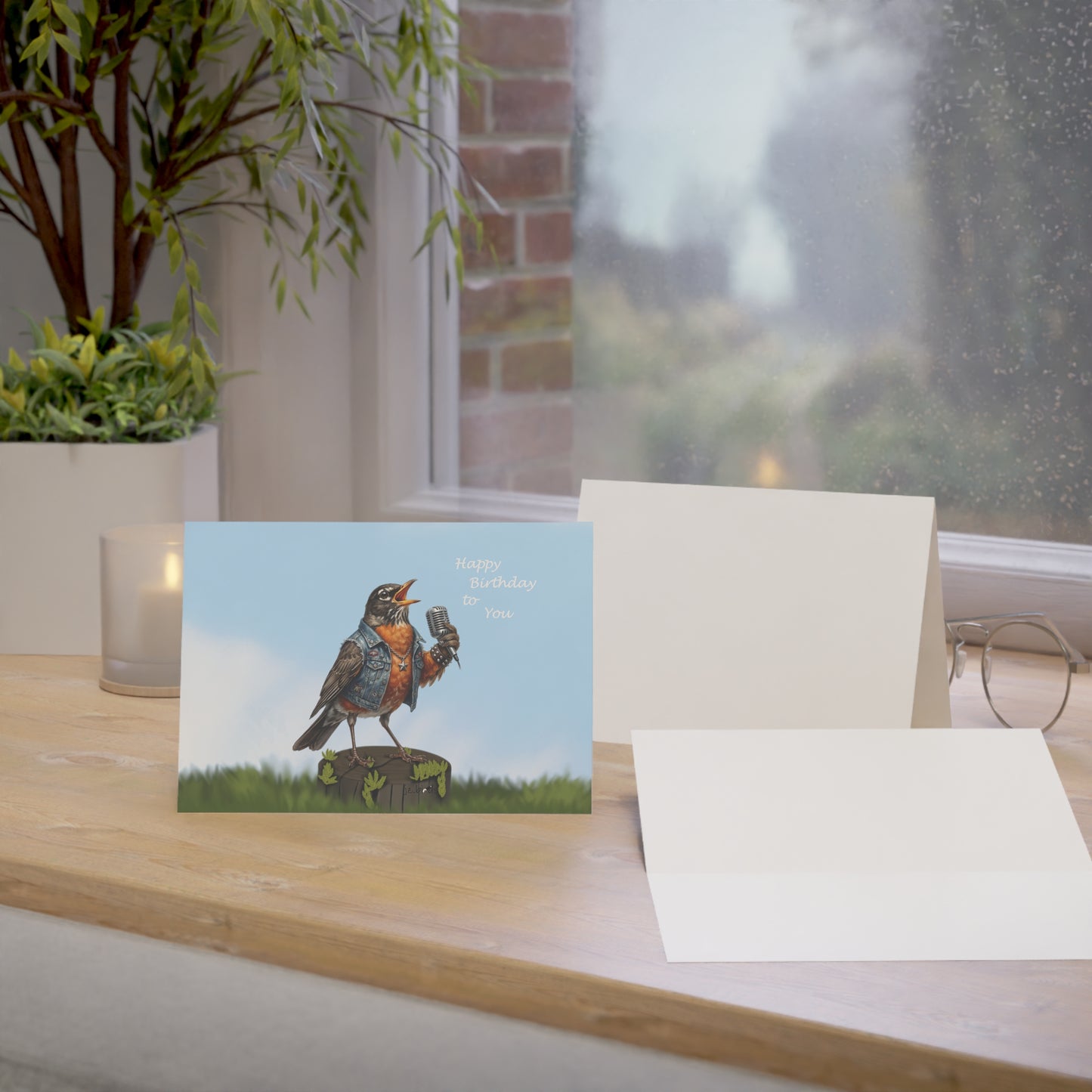 American Robin Birthday Card – Premium Matte Happy Birthday Bird Greeting Card