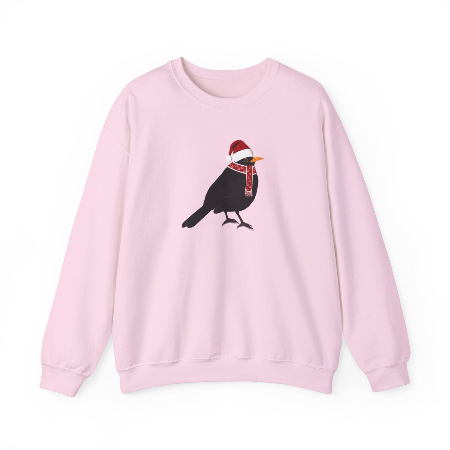 Blackbird with Christmas Hat Bird Birdwatcher Sweatshirt