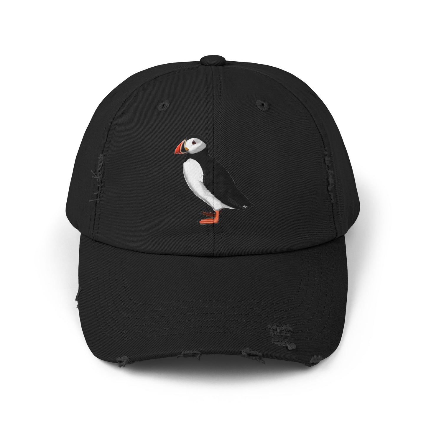 Puffin Bird Art Distressed Cap