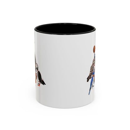 Funny Basketball Ceramic Bird Coffee Mug – Custom Gift for Bird Watchers