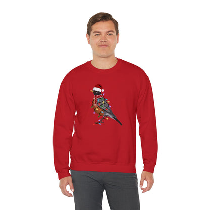 Robin with Fairy Lights Santa Claus Christmas Bird Sweatshirt