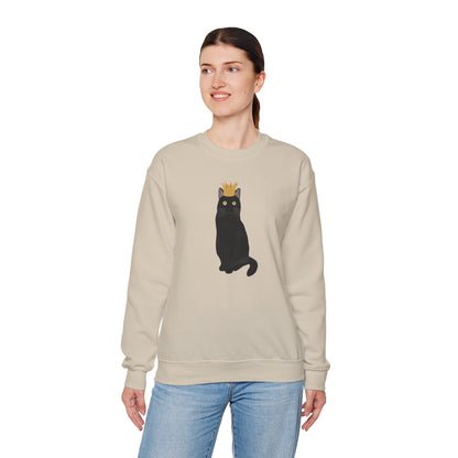 Black Cat with Crown Cat Lover Sweatshirt