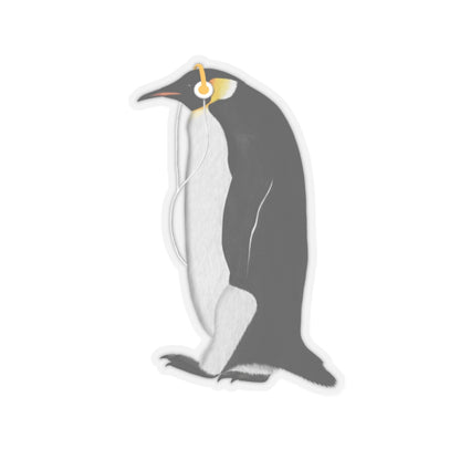 Penguin Bird with Music Headphones Sticker