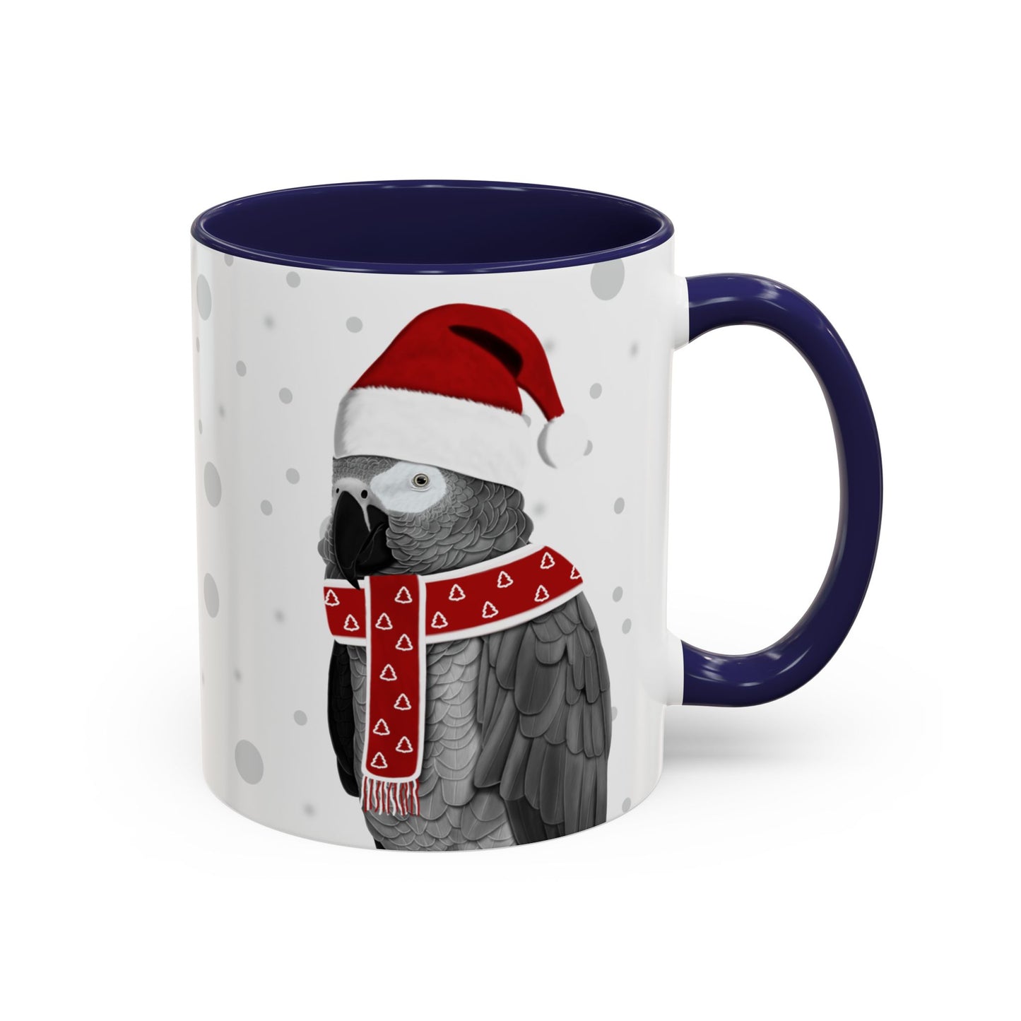 Grey Parrot Christmas Bird Coffee Mug