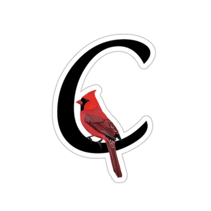 cardinal letter c bird sticker