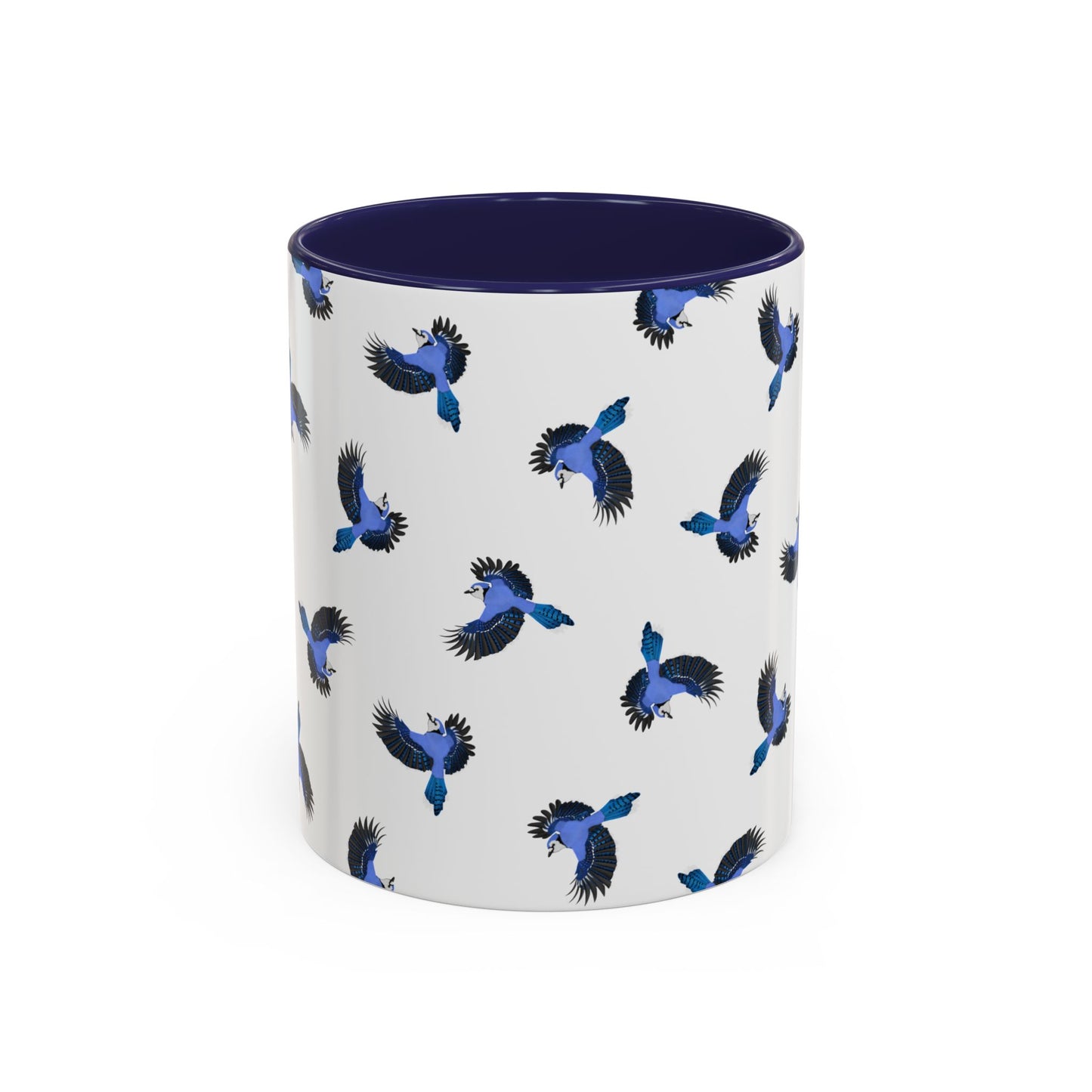 Blue Jay All-Over Pattern Accent Mug | Colorful Bird Lover Gift for Birdwatchers – 11oz,