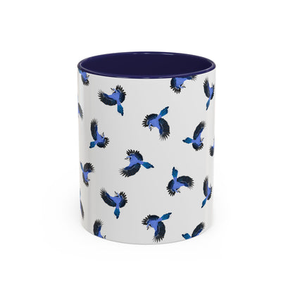 Blue Jay All-Over Pattern Accent Mug | Colorful Bird Lover Gift for Birdwatchers – 11oz,