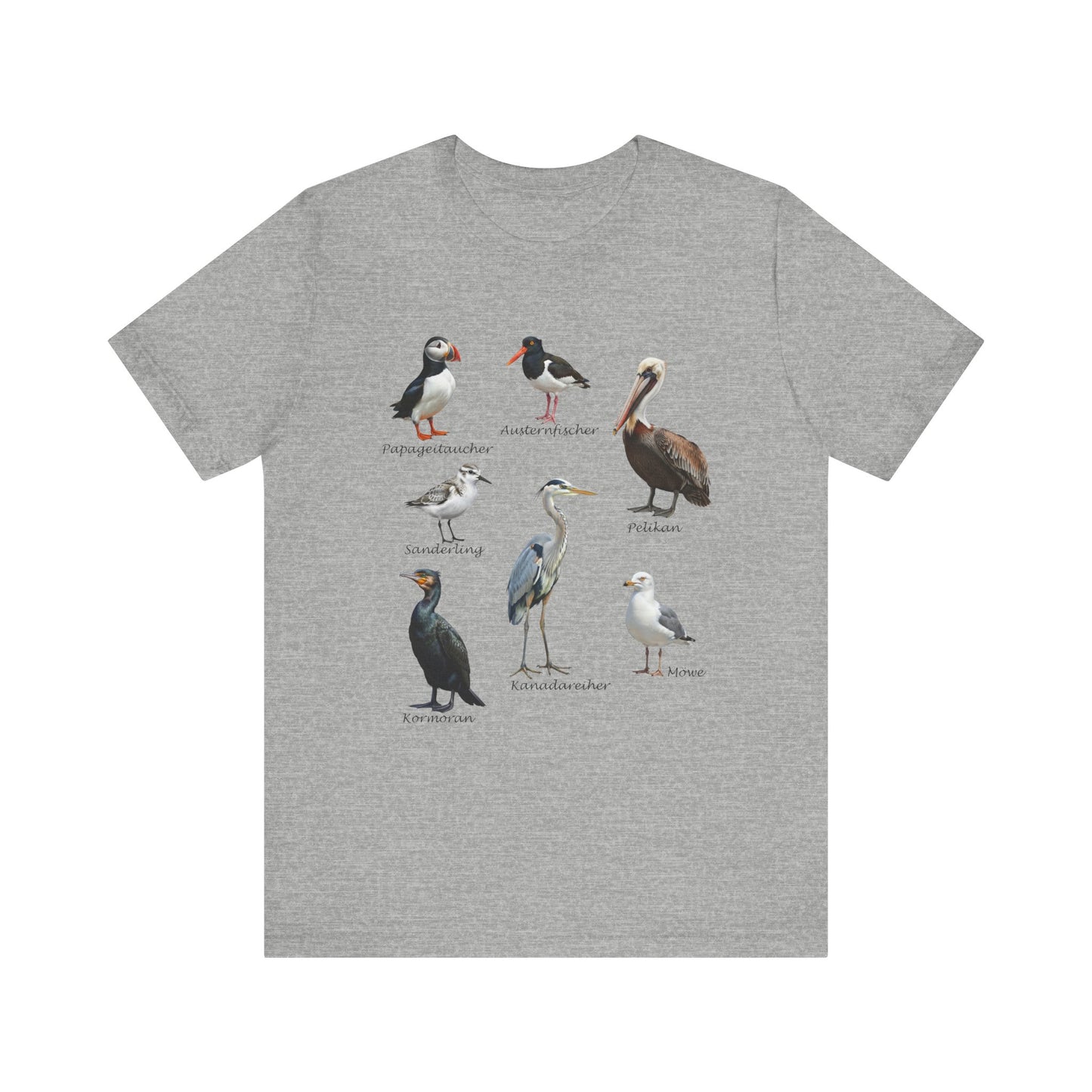 Papageitaucher und Möwe Vogel T-Shirt mit bird graphic tee Hintergrund