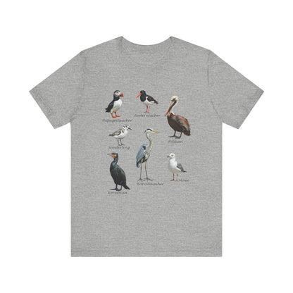 Papageitaucher und Möwe Vogel T-Shirt mit bird graphic tee Hintergrund