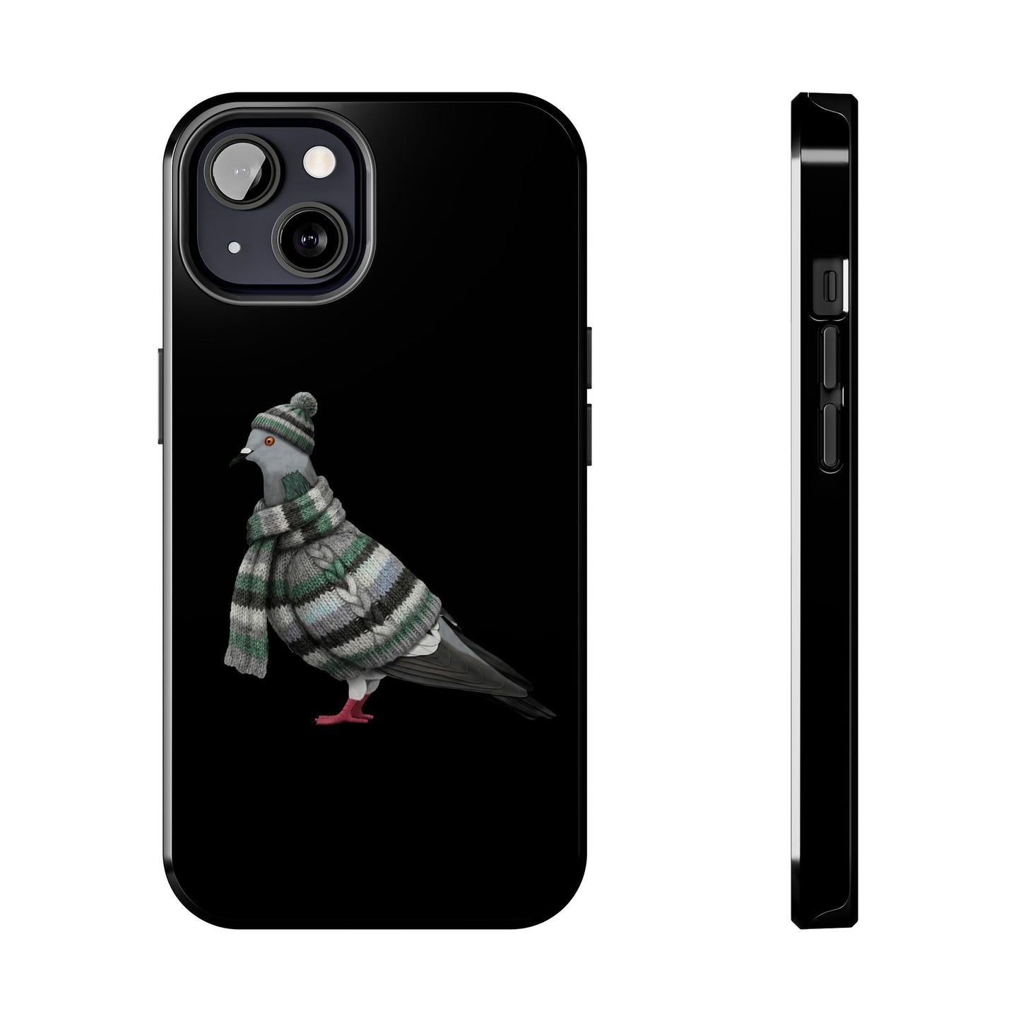 鳥のアートが描かれた鳩の二層式iPhoneケース - 鳥類学者や鳥好きの方へのプレゼントに最適