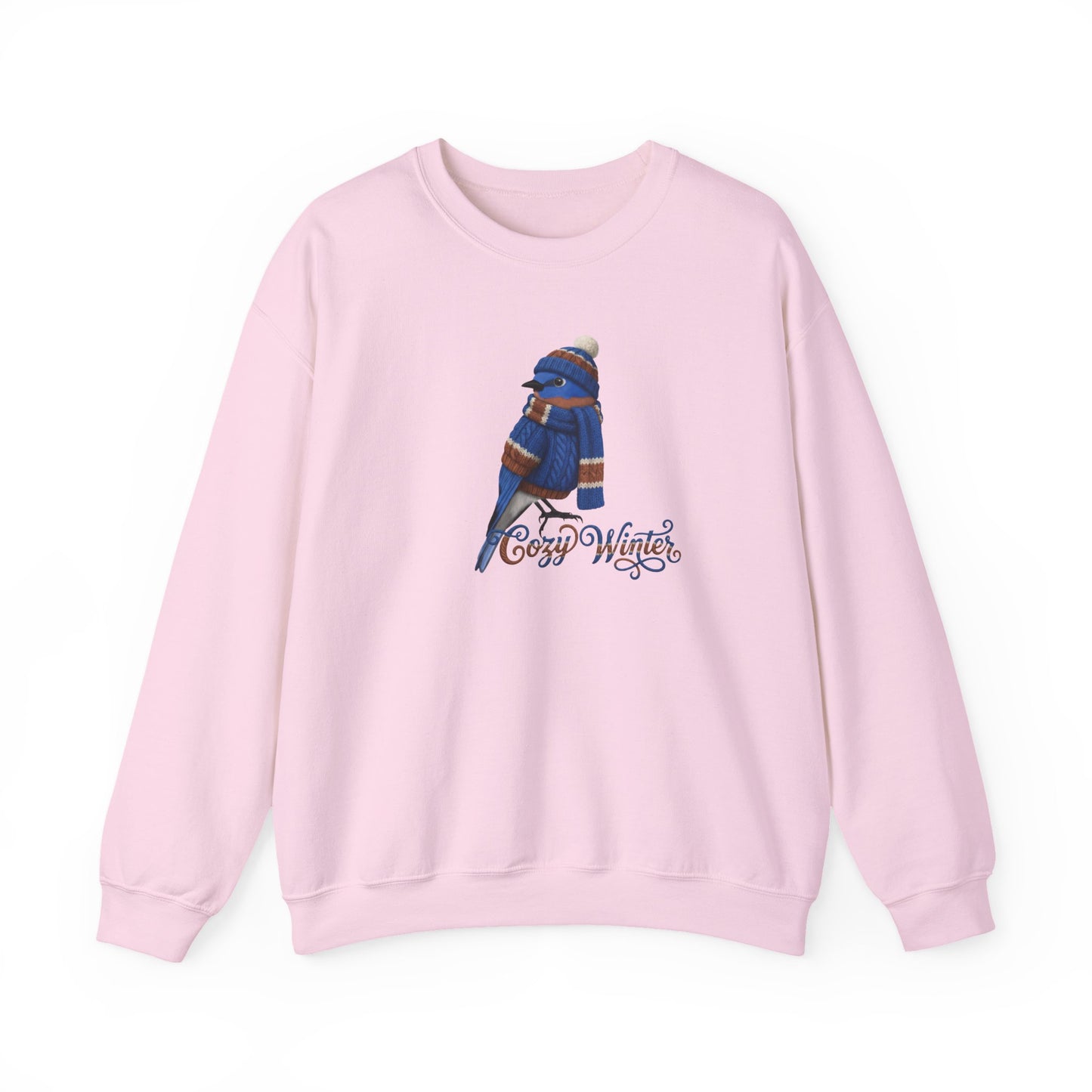 ブルーバードの快適な冬用スウェットシャツ | バードウォッチャークルーネック | 鳥好きの方へのユニセックスの鳴鳥ニットギフト