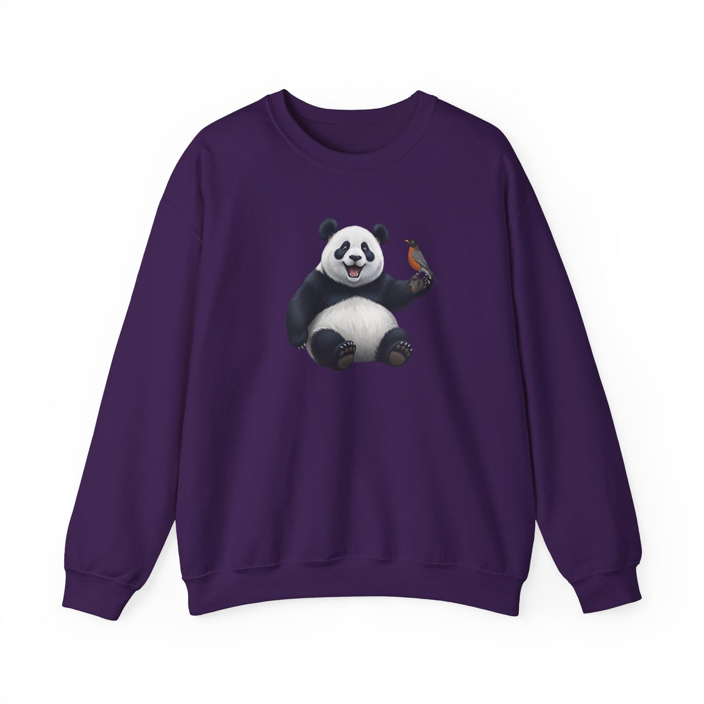 Panda Bear with an American Robin Sweatshirt Bird & Animal Lover