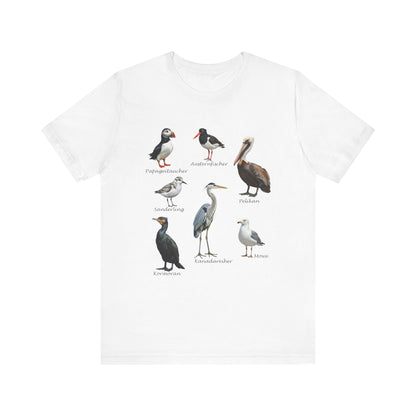 Papageitaucher und Möwe Vogel T-Shirt – bird graphic tee watching gear Stil