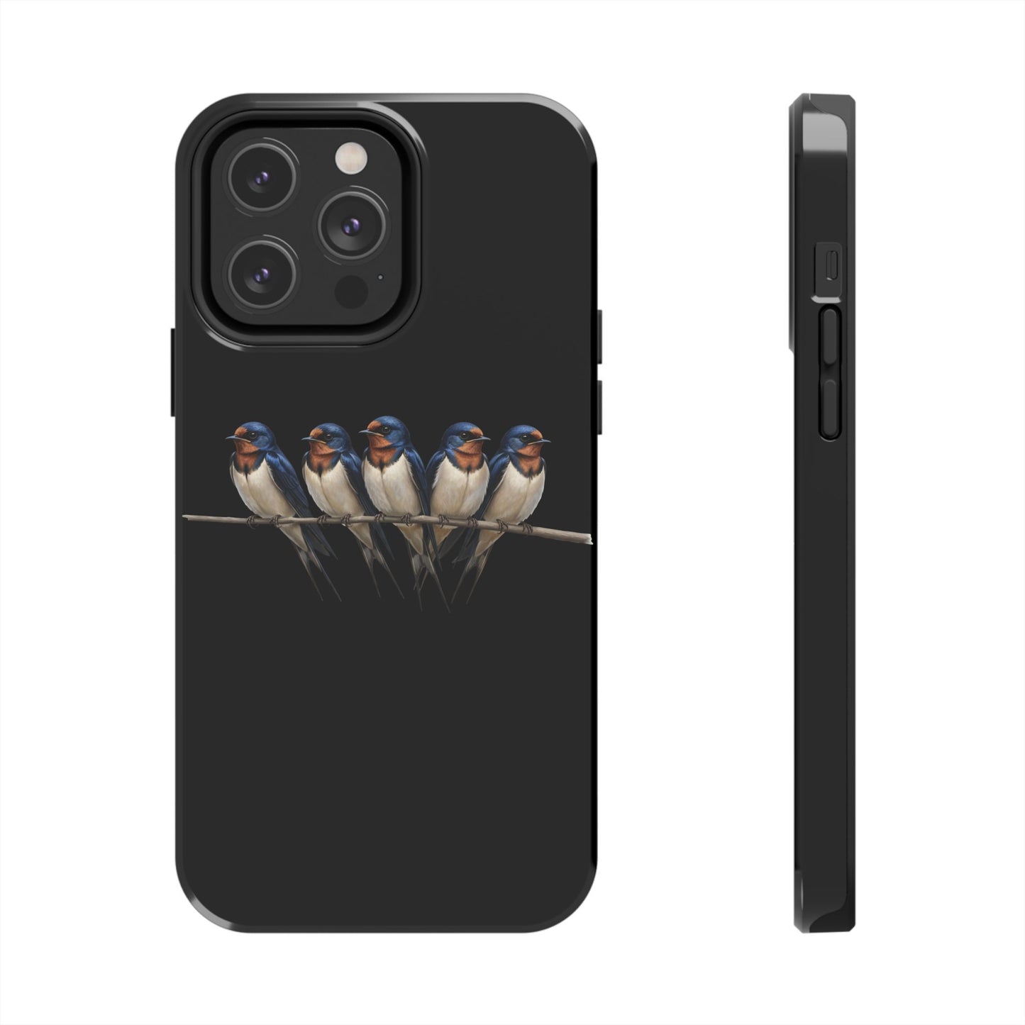 ツバメの二層式iPhoneケース（鳥のアート入り） – 鳥類学者や鳥好きの方へのプレゼントに最適