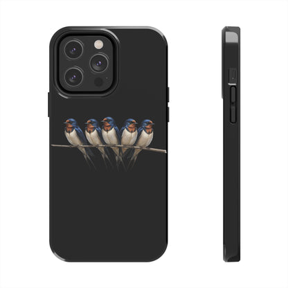 ツバメの二層式iPhoneケース（鳥のアート入り） – 鳥類学者や鳥好きの方へのプレゼントに最適