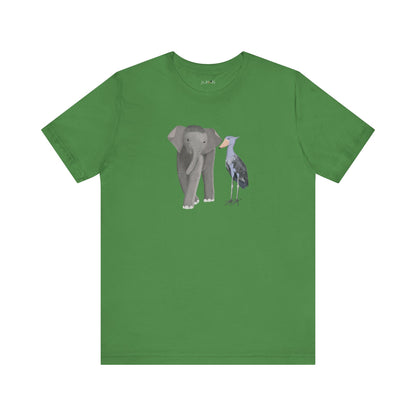 Elephant with Shoebill Bird Birding & Birdwatching T-Shirt