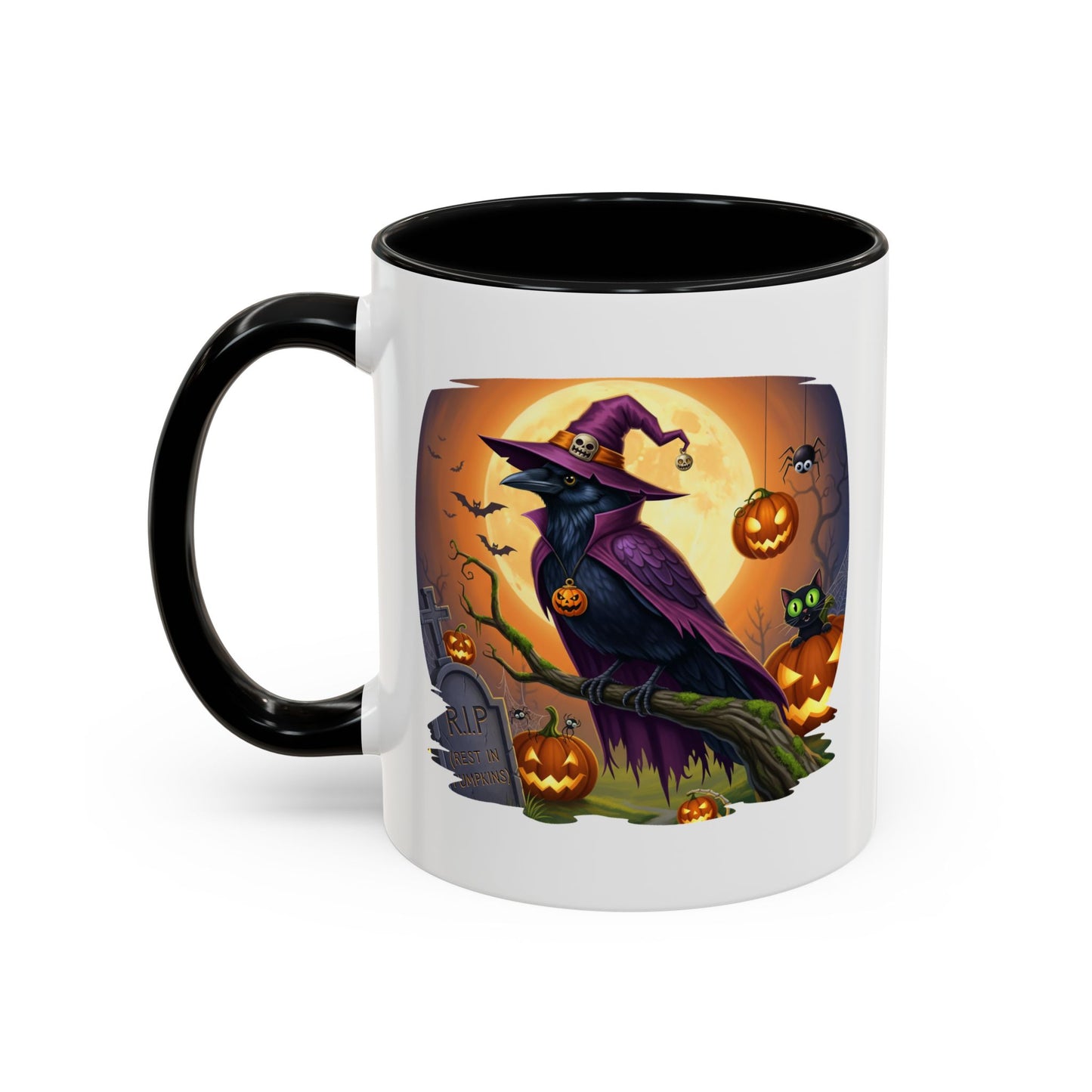 Black Raven Halloween Bird Mug - Perfect Bird Lover Gift for Spooky Season
