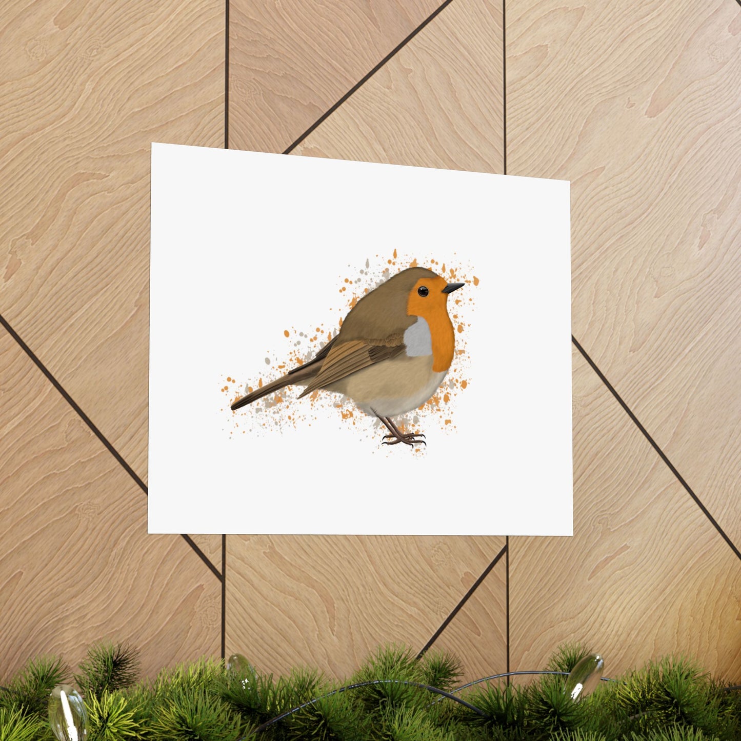 European Robin Bird Artwork Matte Poster