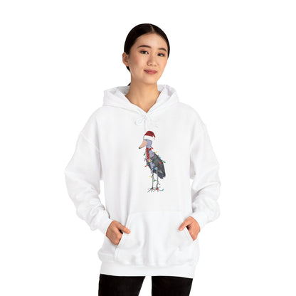 Shoebill with Fairy Lights Christmas Bird Hoodie