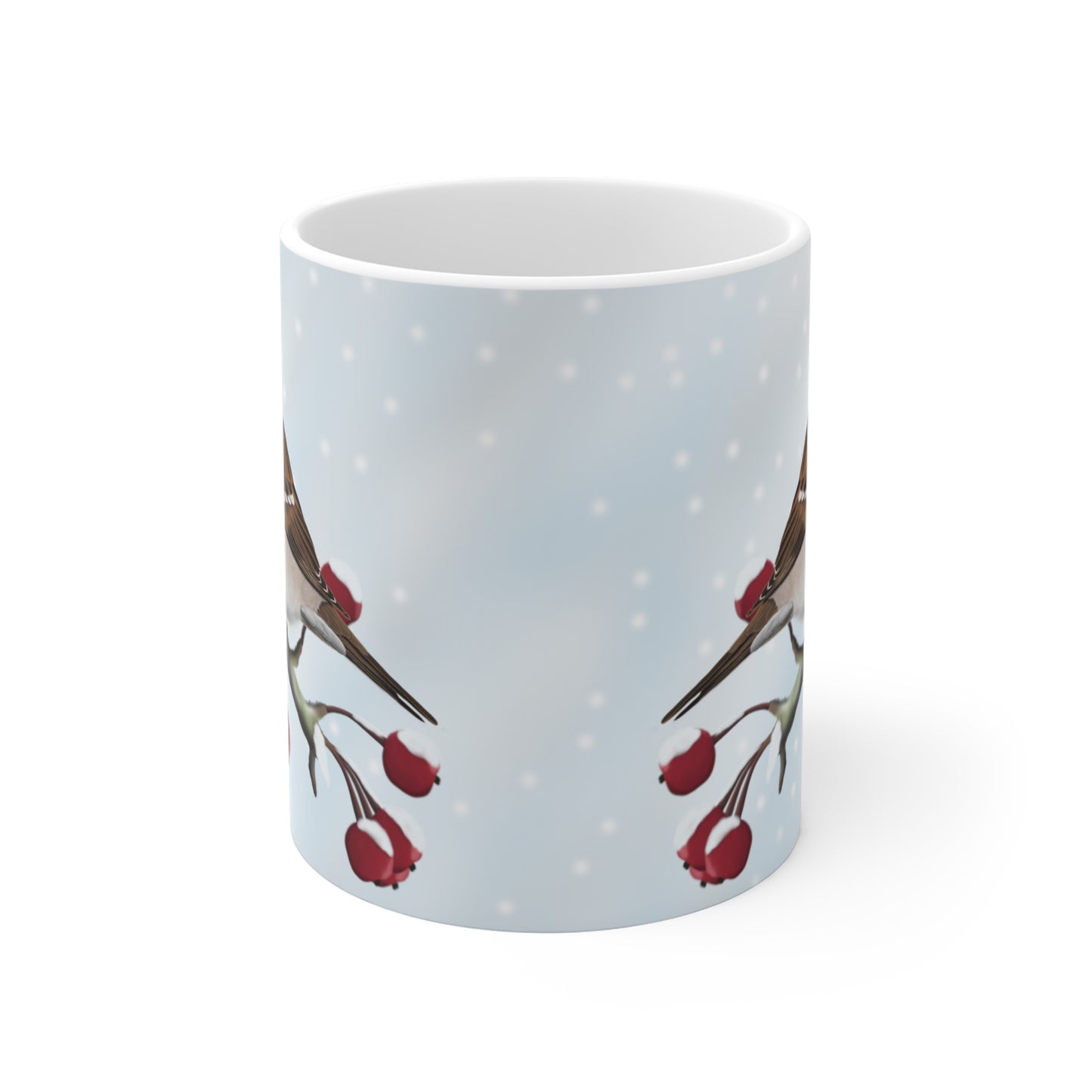Sparrow Winter Bird Ceramic Mug 11oz
