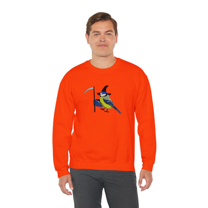 Blue Titmouse Halloween Birds Witch Birdwatcher Sweatshirt