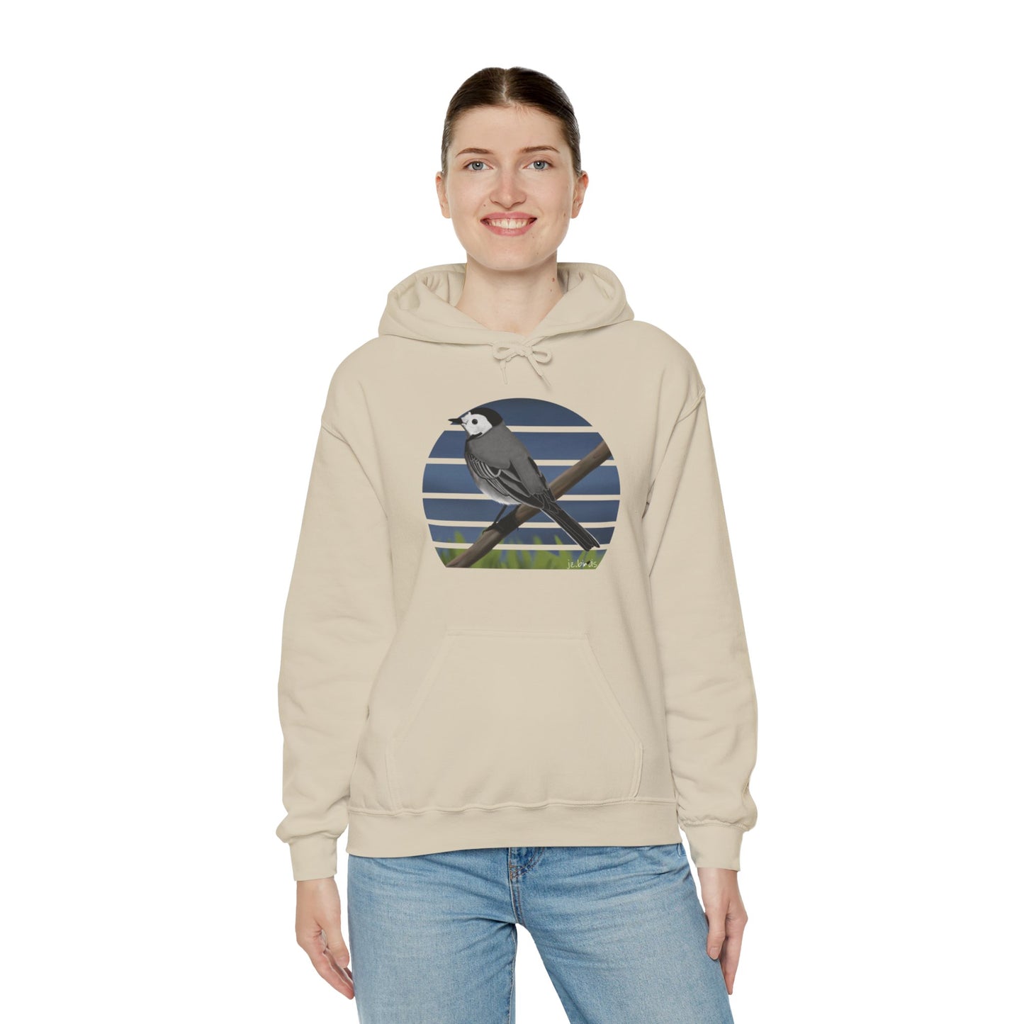 White Wagtail Bird Hoodie