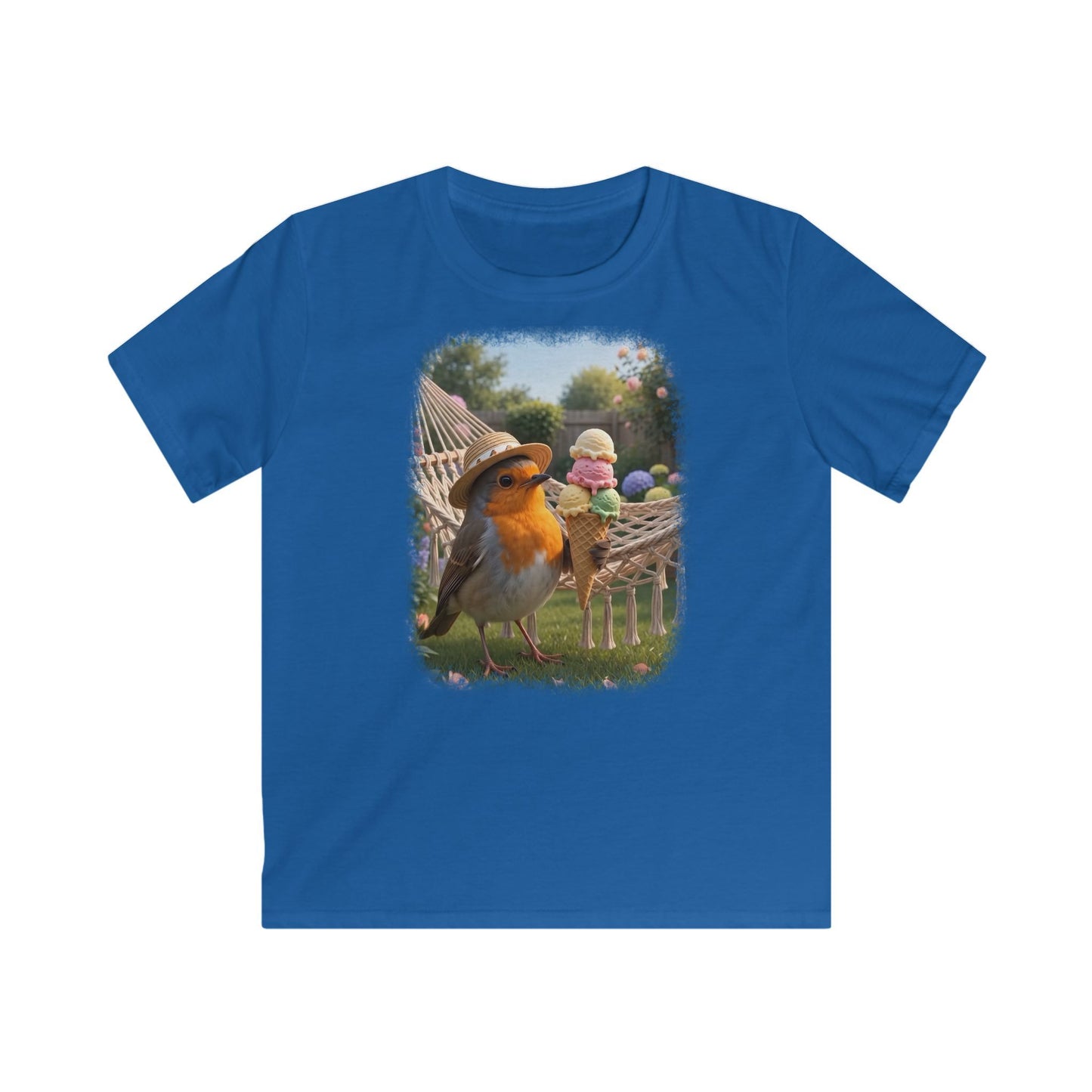Premium Kinder T-Shirt Rosi Rotkehlchen und das Riesen-Eis