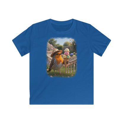 Premium Kinder T-Shirt Rosi Rotkehlchen und das Riesen-Eis