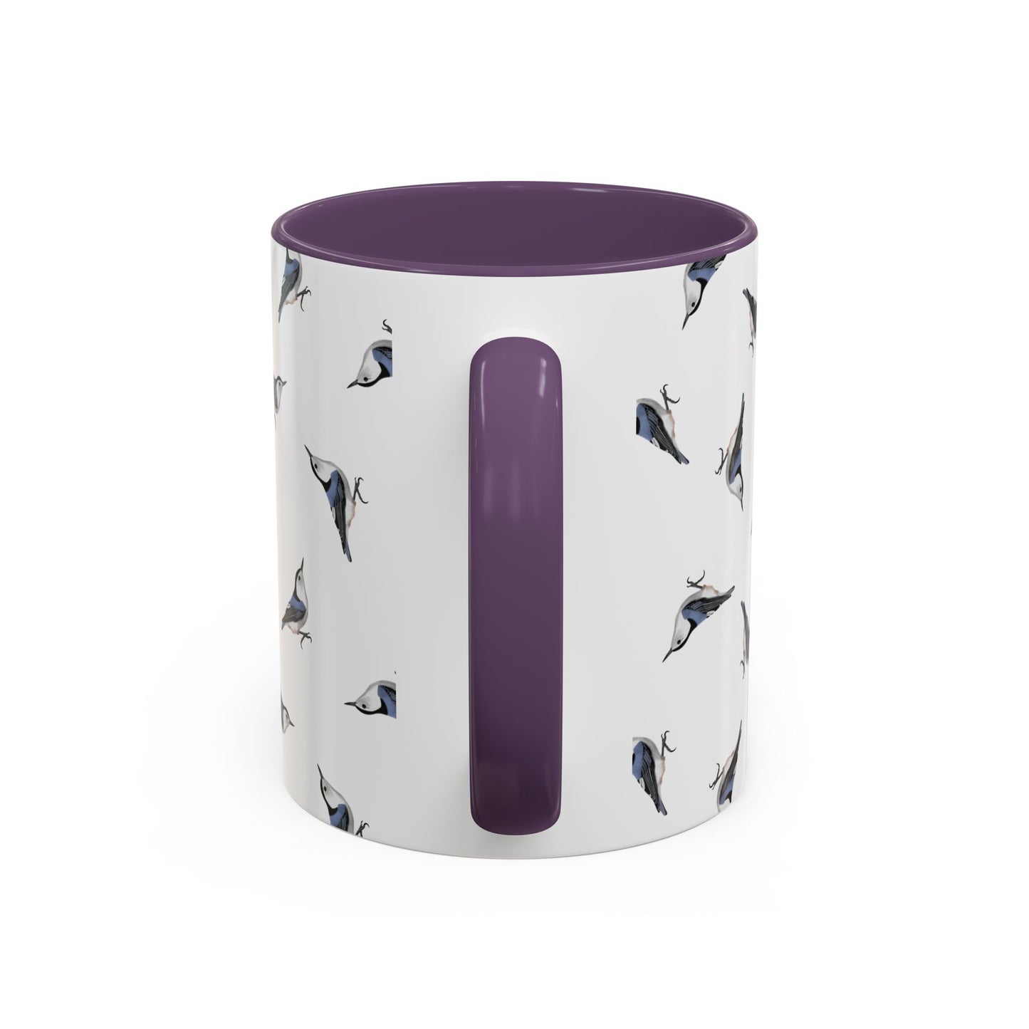 Nuthatch All-Over Pattern Accent Mug | Colorful Bird Lover Gift for Birdwatchers