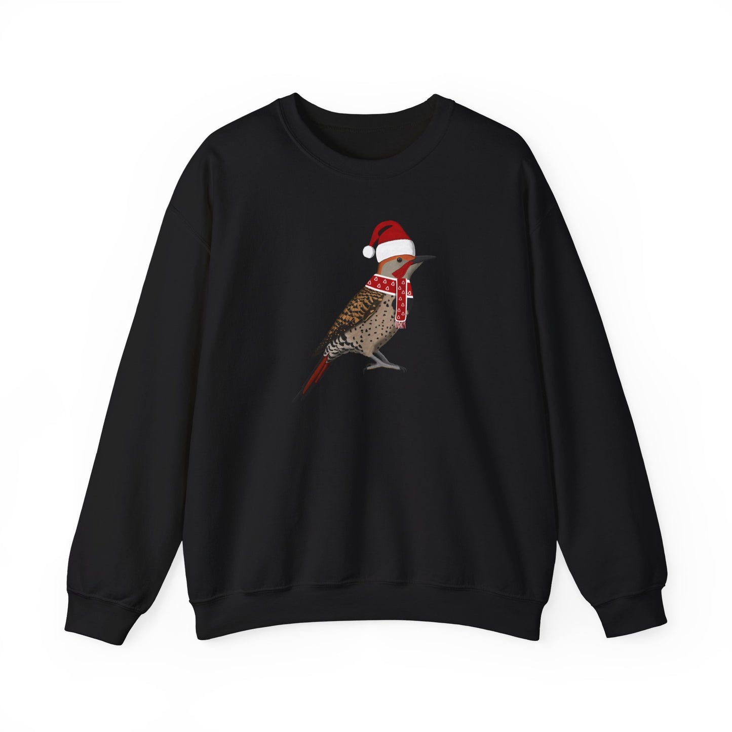 Northern Flicker with Christmas Hat Bird Birdwatcher Sweatshirt