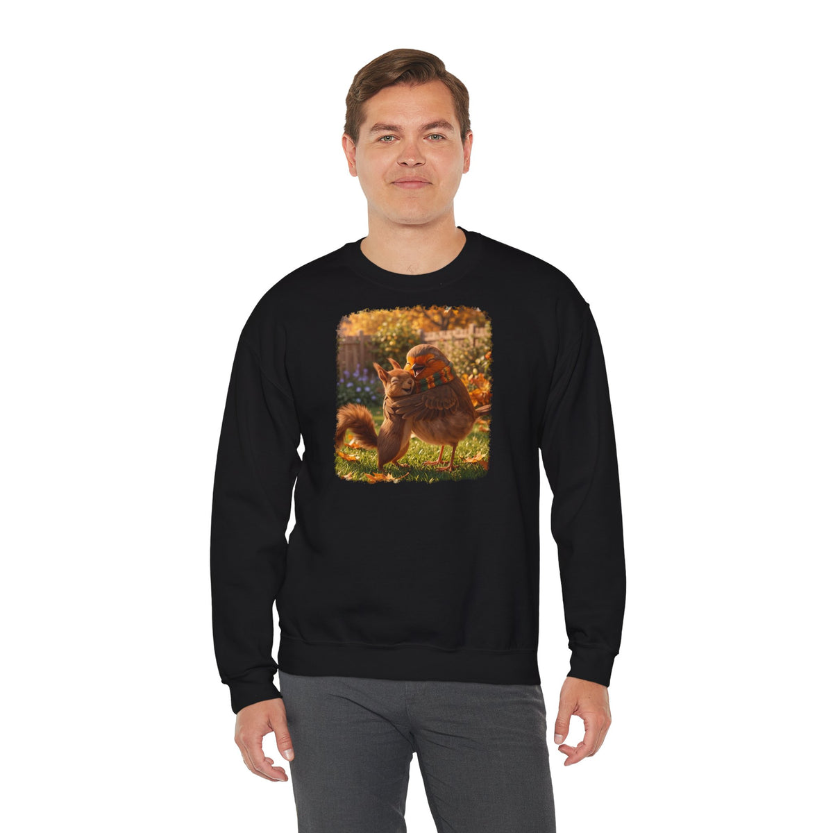 Premium Sweatshirt Rosi Rotkehlchen & Eichhörnchen | Pullover für Vogelfreunde