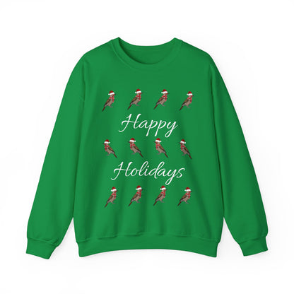 Northern Flicker as Santa with Hat and Scarf Happy Holidays Birdwatcher Christmas Bird Sweatshirt