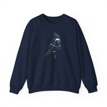 Tree Swallow Winter Sweatshirt | Bird Watcher Crewneck | Unisex Songbirds Wearing Knit Gift for Bird Lovers