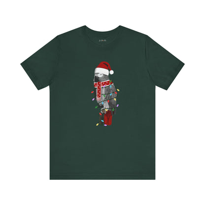 Grey Parrot with Fairy Lights Christmas Bird T-Shirt