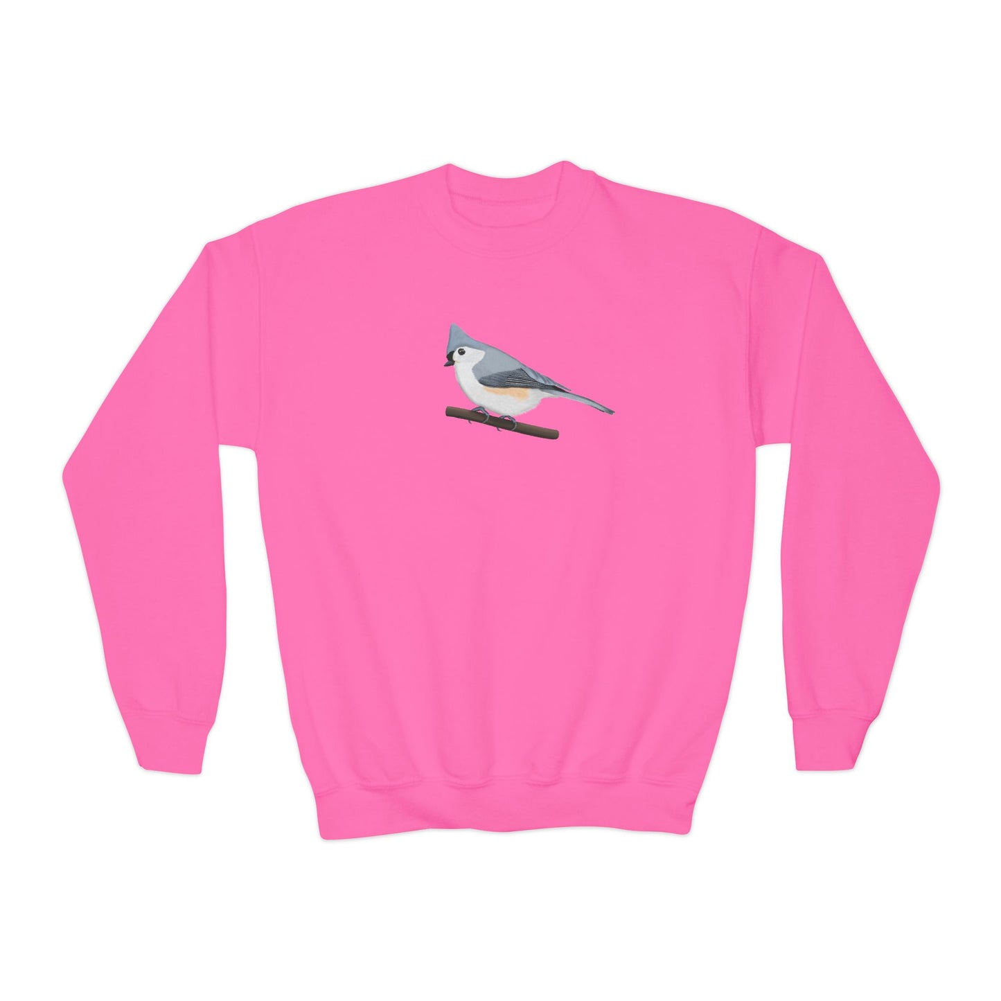 Tufted Titmouse Bird Birdwatching Youth Crewneck Sweatshirt