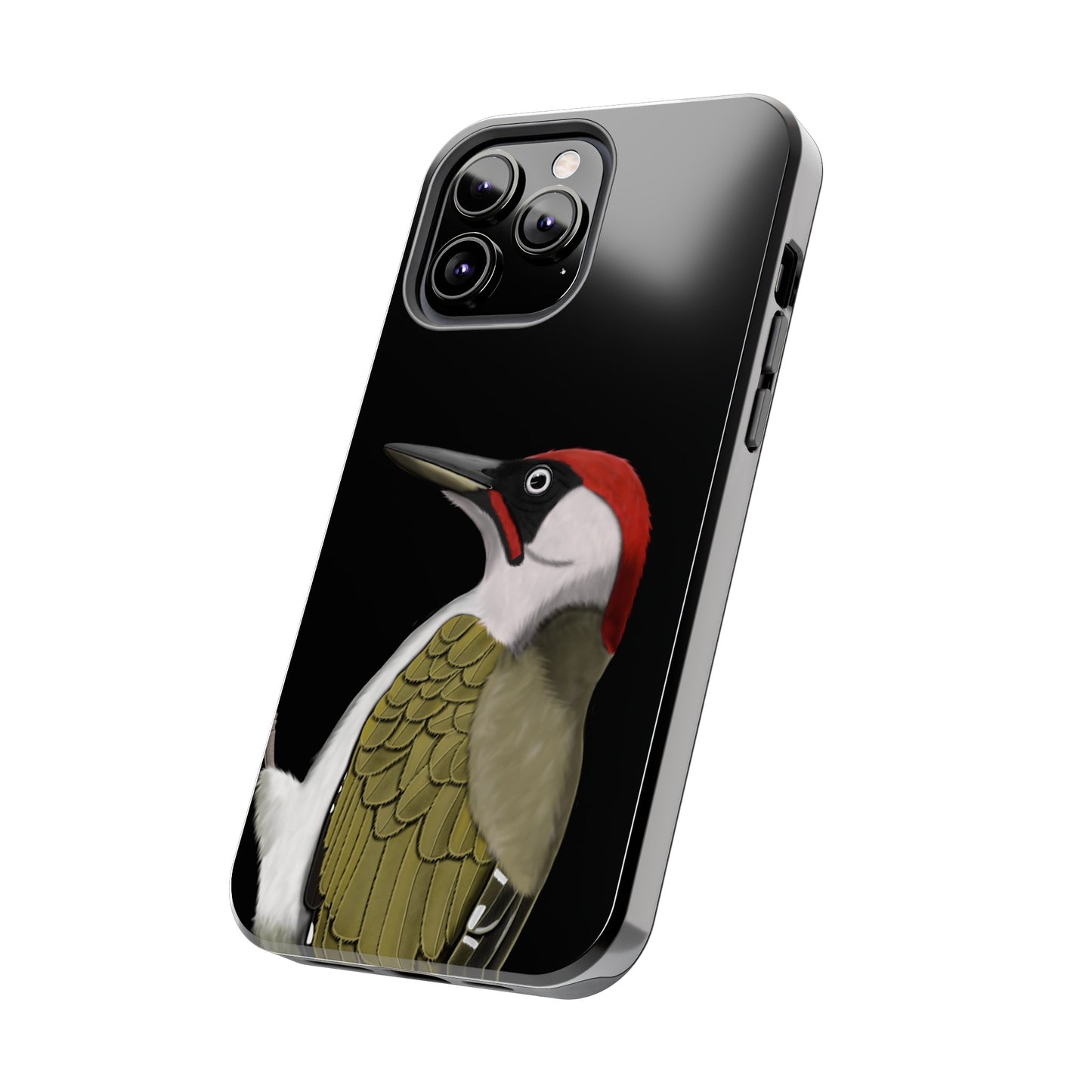 Green Woodpecker Bird Art Tough Phone Case Black