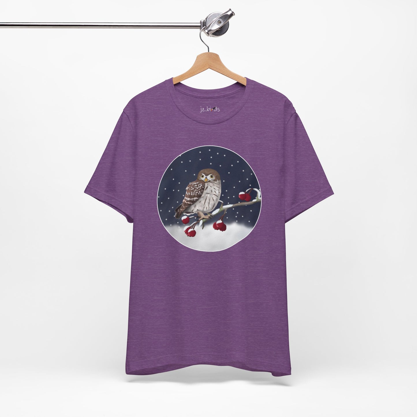 Owl on a Winter Branch Birdwatcher Christmas Bird T-Shirt