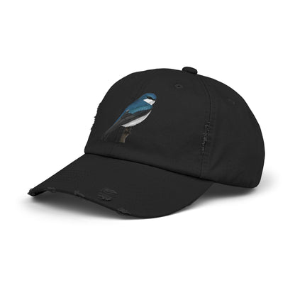 Tree Swallow Bird Art Distressed Cap