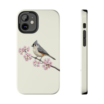 Tufted Titmouse Phone Case on animal lover background