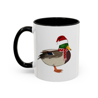 サンタクロースのマガモを象った陶器製バードコーヒーマグ – バードウォッチャーへのカスタムギフト