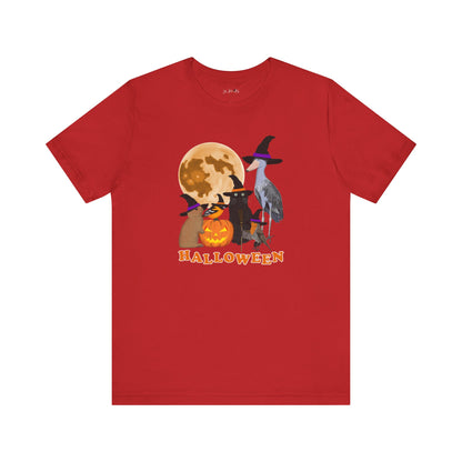 Baltimore Oriole Robin Shoebill with Cat and Bunny Halloween Bird T-Shirt