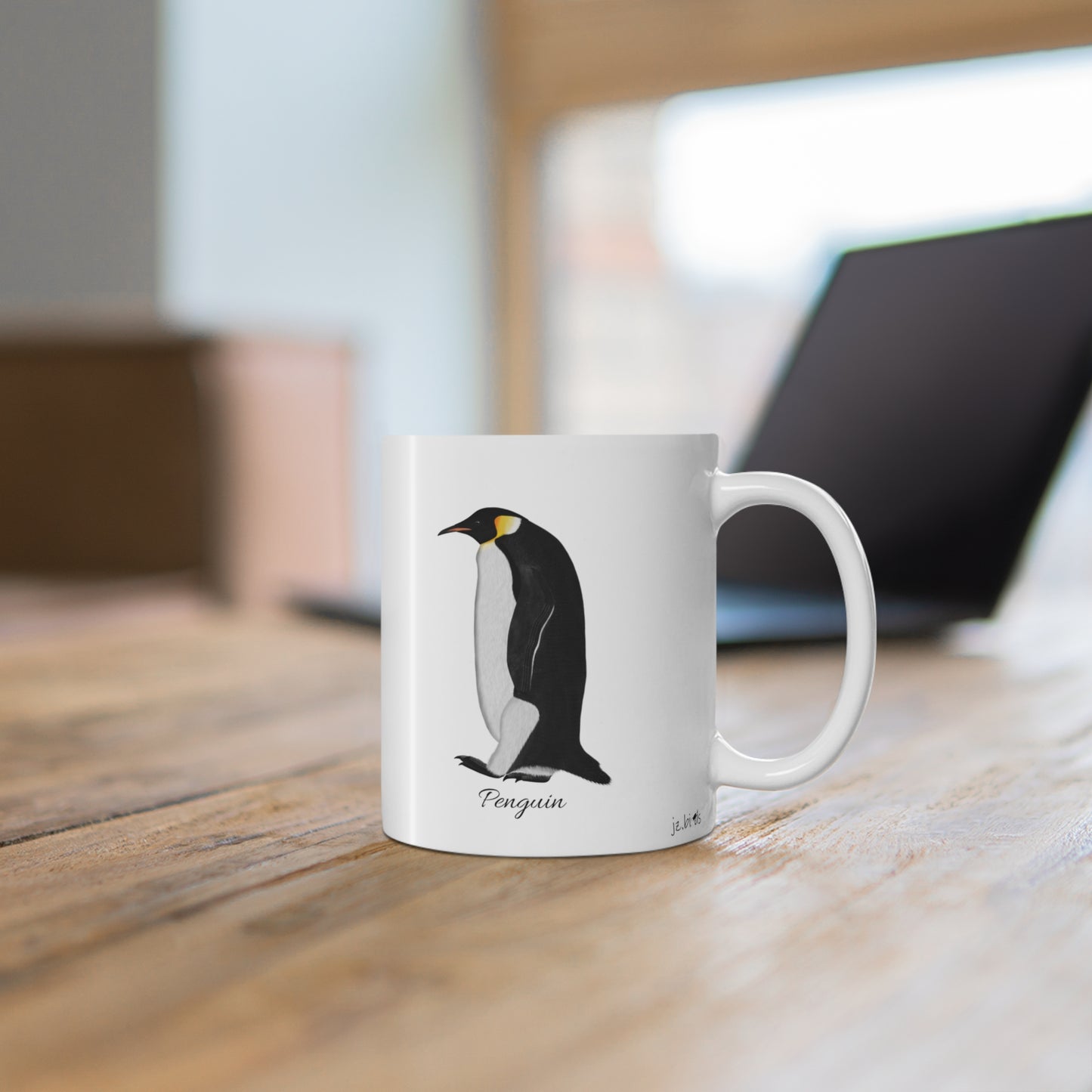 Penguin Bird Ceramic Mug Birdwatcher White