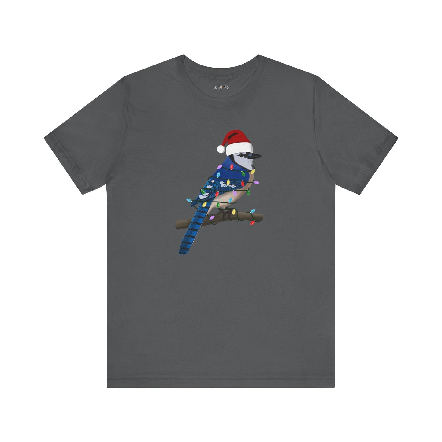 Blue Jay with Fairy Lights Christmas Bird T-Shirt